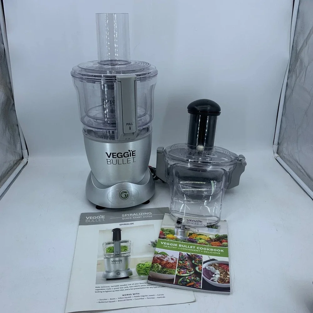 Veggie Bullet VB-101 Electric Spiralizer Food Processor Complete Manuals Tested